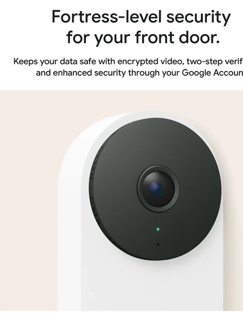 google smart video doorbell — white and black